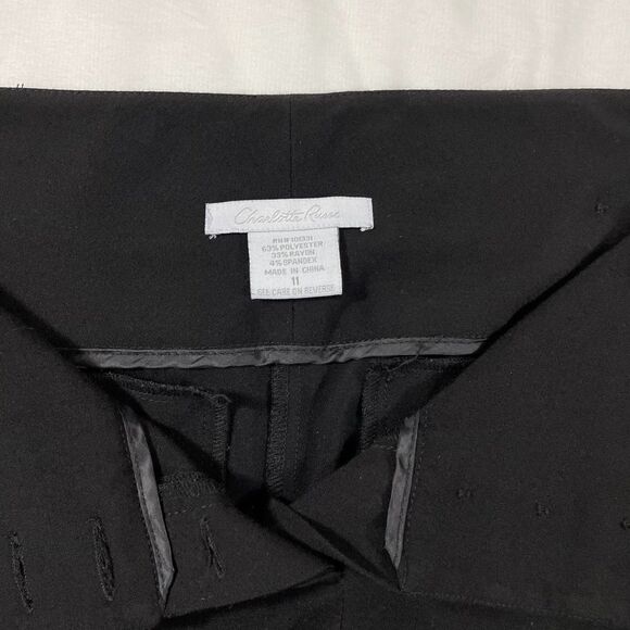 Charlotte Russe Black Dress Pants Wide Leg - Size 11 - Picture 13 of 16